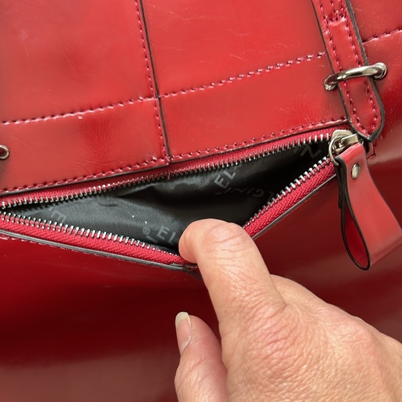 Red Tote Bag Laptop Bag Faux Leather NEW! - Picture 6 of 7